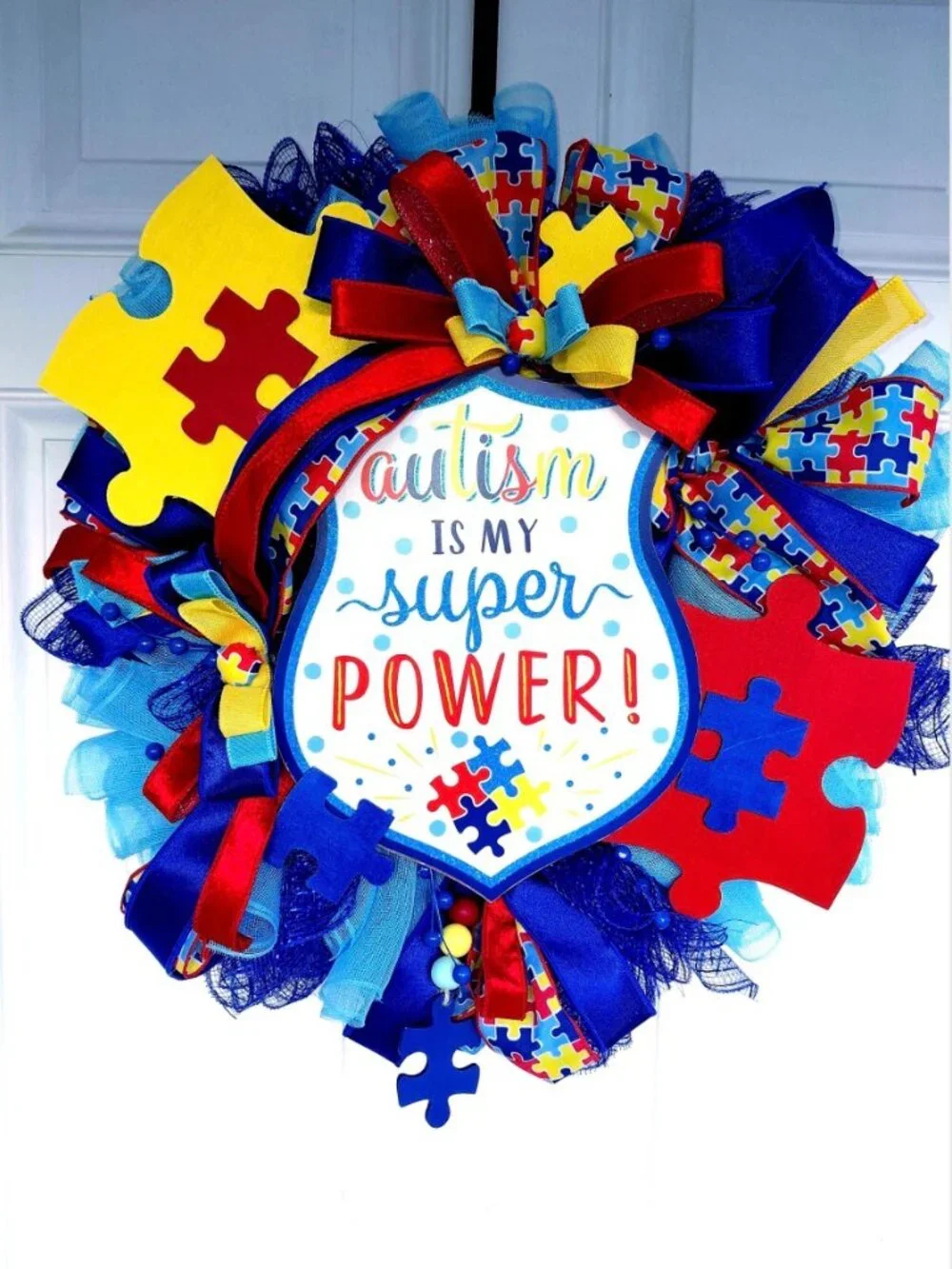 Autism Awareness, Year Round Wreath, Autism Wreath